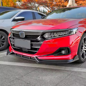 Welta 3D 3-Piece Front Splitter Bumper Anti-Scratch Diffuser ABS+PP Plastic Black Body <b>Kit</b> for Accord 10.5 Gen 2022 - Product Image 6
