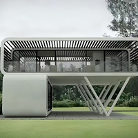 Maison préfabriquée de luxe en acier Cabine modulaire étanche pour l'extérieur pour les petites maisons Bureau ou Apple Pod Home