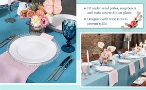 จานรองแก้วพลาสติกใสขนาด 13 นิ้ว แบบมีลูกปัด ขายส่งจำนวนมาก สำหรับงานแต่งงาน งานเลี้ยง งานเฉลิมฉลองฟุตบอล - Product Image 5