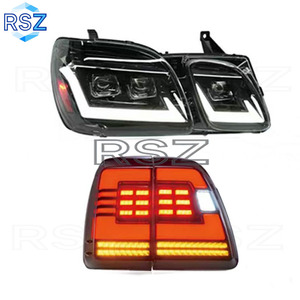 RAYSEZE <span class=keywords><strong>LX</strong></span> para Lexus 1998 2006 LX470, 3 lentes modificados, faro delantero alto bajo de haz, actualización de Faro, lámpara trasera, luz de freno roja - Product Image 1