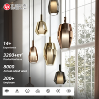 Luminaire suspendu décoratif, design moderne rond personnalisé, lampe pour salon, lustres multicolores soufflés à la main, luminaires suspendus au plafond