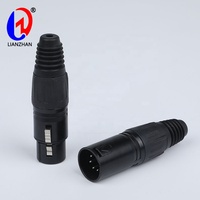 LIANZHAN pour connecteur XLR 5 broches mâle/femelle avec verrouillage, nickel noir NC5FX-B NC5MX-B, résistance de contact audio/vidéo, durée de vie 9M