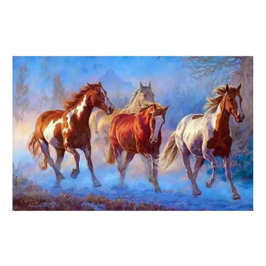 Famous Oil horse painting by numbers handmade landscape oil painting