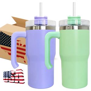 Vacuum <b>Insulated</b> Stainless Steel Candy Color Kids 20oz Travel Tumbler with Handle for Sublimation Transfer - Product Image 2