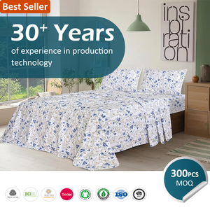 100% Cotton Sheets Queen Size Set, 4 Pieces, Soft &amp; Breathable <strong>Percale</strong> Weave <strong>Bedding</strong>, Deep Pocket 16" - Product Image 1