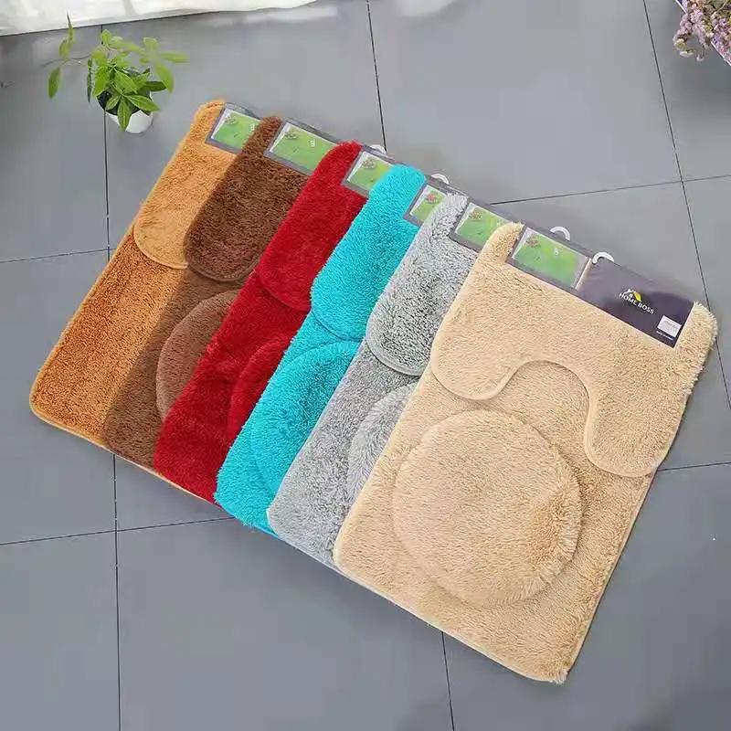 Factory Direct Velvet Fabric Absorbent Anti-skid Bathroom Bath Mat