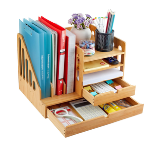 رف خشبي متعدد الوظائف لتخزين حطام المكتب منظم حديث مكتب تخزين رف خشبي من الخيزران - Product Image 2