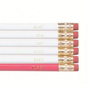 ชุดดินสอและยางลบแฟนซีแบบกำหนดเองพร้อมโลโก้ส่วนตัวและคำพูดตลกๆ ที่พิมพ์ลาย - Product Image 3