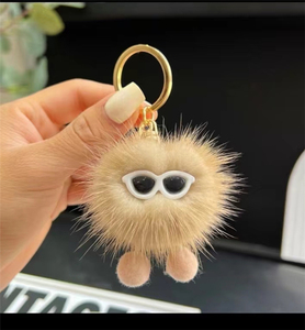 <span class=keywords><strong>Porte</strong></span>-<span class=keywords><strong>clés</strong></span> en <span class=keywords><strong>fourrure</strong></span> pelucheuse avec <span class=keywords><strong>pompon</strong></span> pour fille - Product Image 3