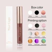 Rouge à Lèvres Liquide Mat Velours de Couleur avec Logo Personnalisé Vegan Rose Clair Base Lèvres Liquide Imperméable Longue Durée Brillant à Lèvres