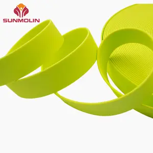 Fluorescent custom soft matte smooth surface waterproof silicone tpu pvc coated webbing