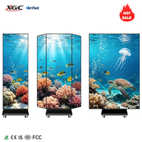 Display LED Pubblicitario Digitale GOB P2.5 P1.5 P1.2 Pieghevole da Interno a Doppia Faccia, Schermo LED Pieghevole a Tre Ante