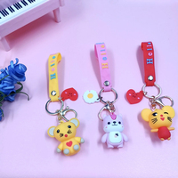 Porte-clés personnalisé en forme de poupée de dessin animé et porte-clés en PVC souple, jouet d'anniversaire pour enfants, porte-clés de voiture en PVC, pendentif de sac en plastique