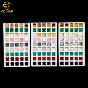 花の形サンプルミックスカラーナチュラルルース宝石マザーオブパール4リーフ形状 - Product Image 4