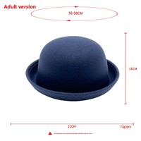 Sombrero de Bombín para Padres e Hijos, 100% Algodón, Rayado, Lindo, Accesorio de Disfraz, 48-50cm de Circunferencia de Cabeza, Primavera/Otoño, Bordado a Máquina