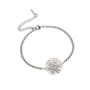 Bracelet à maillons en acier inoxydable avec <span class=keywords><strong>sceau</strong></span> du <span class=keywords><strong>roi</strong></span> <span class=keywords><strong>Salomon</strong></span> et sceaux sacrés des archanges, chaînes ajourées géométriques - Product Image 5