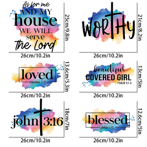 Hongcai Colorful English Words Patterns <strong>Transfer</strong> <strong>Printing</strong> Eco Washable Sticker for T-Shirts Hoodies Jackets Workwear Clothing - Product Image 3