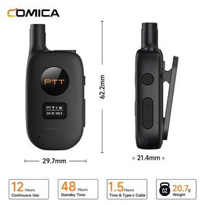 COMICA Seekcom M1 (dos unidades) Auriculares Mini Walkie Talkie UHF 22 Canales, Radio Bidireccional Inalámbrica con Clip, OLED a Prueba de Explosiones - Product Image 5