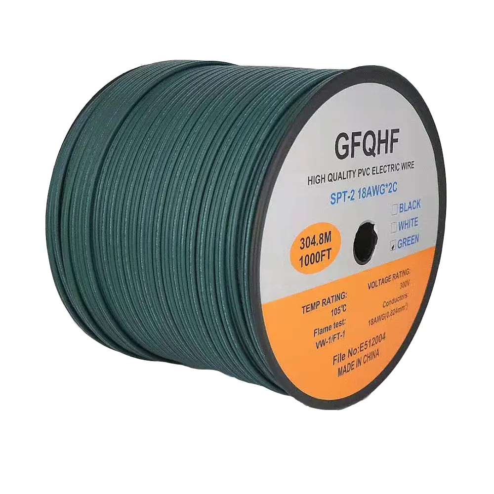 SPT1 18AWG 2 Cable 1000ft Flat Christmas Cable Cables eléctricos para C7 C9 String Light