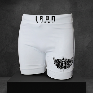 Shorts de combat MMA unisexes pour adultes, tailles personnalisées, vêtements d'arts martiaux, Spandex/Polyester, cordon de serrage, coutures interlock, logo personnalisé IRON - Product Image 3