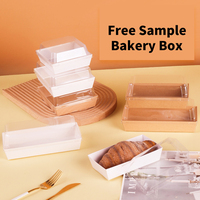 Boîtes pliantes pour pâtisserie en matériaux recyclés 10*10*5cm, blanc kraft brun avec fenêtre et couvercle transparent, boîte à gâteau