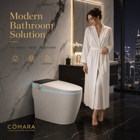Meilleures ventes européennes : WC intelligent électrique en céramique, à poser au sol, avec bidet intégré, S-Trap/P-Trap