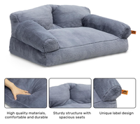 Cama para Perros Económica y Personalizable con Logotipo, Ecológica, de Felpa de Coral, Rectangular, Sólida, Lavable a Máquina, Suave, Flexible, Color Marrón Claro
