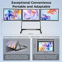 Moniteur triple pour ordinateur portable OEM TriCreate Lite avec écran IPS de 14 pouces, moniteur de voyage pour ordinateur portable pour usage professionnel