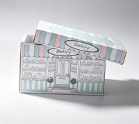 Boîte en carton personnalisée imprimée pour desserts, emballage pliable avec couvercle pour cadeaux de fête, bonbons et biscuits