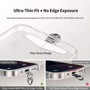 Universal Stainless Steel Slip D-Ring Mobile Phone Strap Lanyard Patch Rope Shape Metal <b>Clip</b> Tether Tab Rotatable - Product Image 4