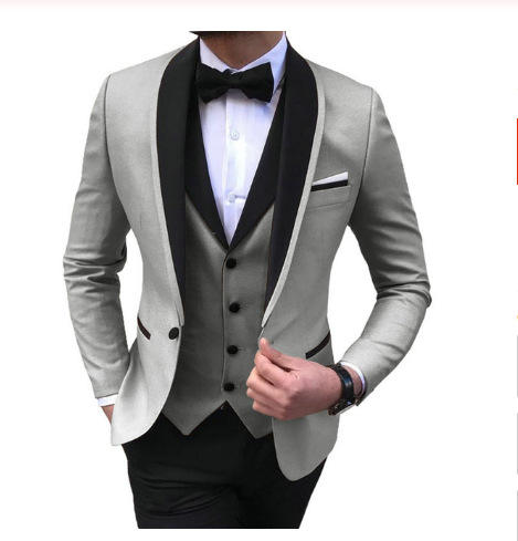 Traje de tres piezas para hombre, traje de boda, ajustado, coreano, Formal,  nuevo estilo