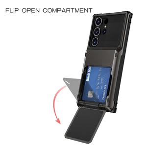 <span class=keywords><strong>2</strong></span> in 1 TPU PC Full Protection Wallet Case Stoßfest für Samsung S24 Ultra S25 S22 S23 Ultra Case mit Karten halter - Product Image 4