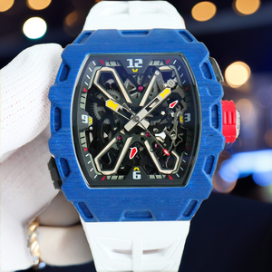 RM35-03 Boîtier Tonneau à Design Creux en Fibre de Carbone et Caoutchouc, Verre Saphir 20mm, Montre de Luxe pour Homme de Haute Qualité, Vente Chaude - Product Image 3
