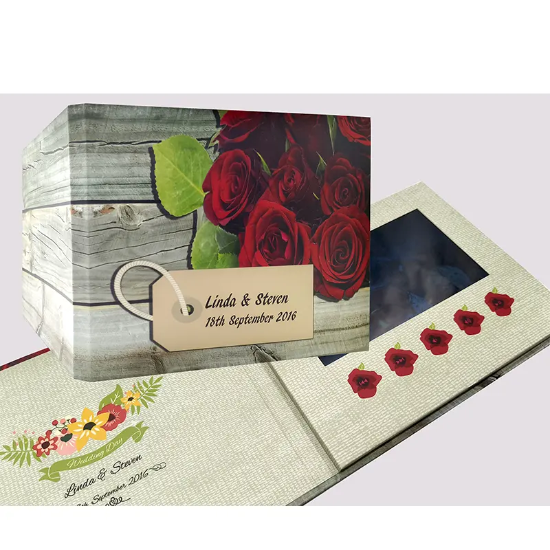 7 inch lcd screen Business Promotional Motion Digital Wedding Invitation Greeting Card Album Mailer Gift Box Book Video Brochure