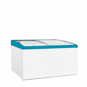 Commercial Supermarket Angled Sliding Curved Glass Chest <b>Deep</b> Freezer Refrigerator 499 L Single-Temperature for Ice Cream - Product Image 2