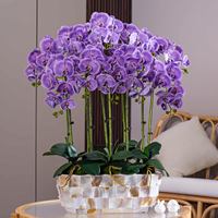 Plante d'orchidée artificielle en pot, fausse fleur de Phalaenopsis au toucher réel pour la décoration de la maison, des mariages, des hôtels, des restaurants et des bars