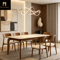 Table à manger en pierre frittée de haute qualité pour 6 personnes, table à manger pour la maison, table à manger de luxe légère de style français pour hôtel, villa, maison d'hôtes