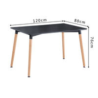 Table à manger rectangulaire minimaliste avec chaises, ensemble de table en MDF avec pieds en bois pour la maison, la chambre, le restaurant, le café, l'appartement, meubles