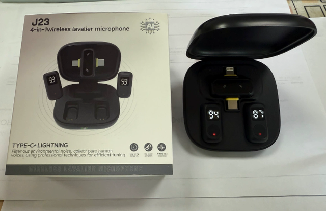 J23 Wireless Collar Microphone - Pull-Type Live Broadcasting Wireless Microphone with AI Noise Reduction NEW