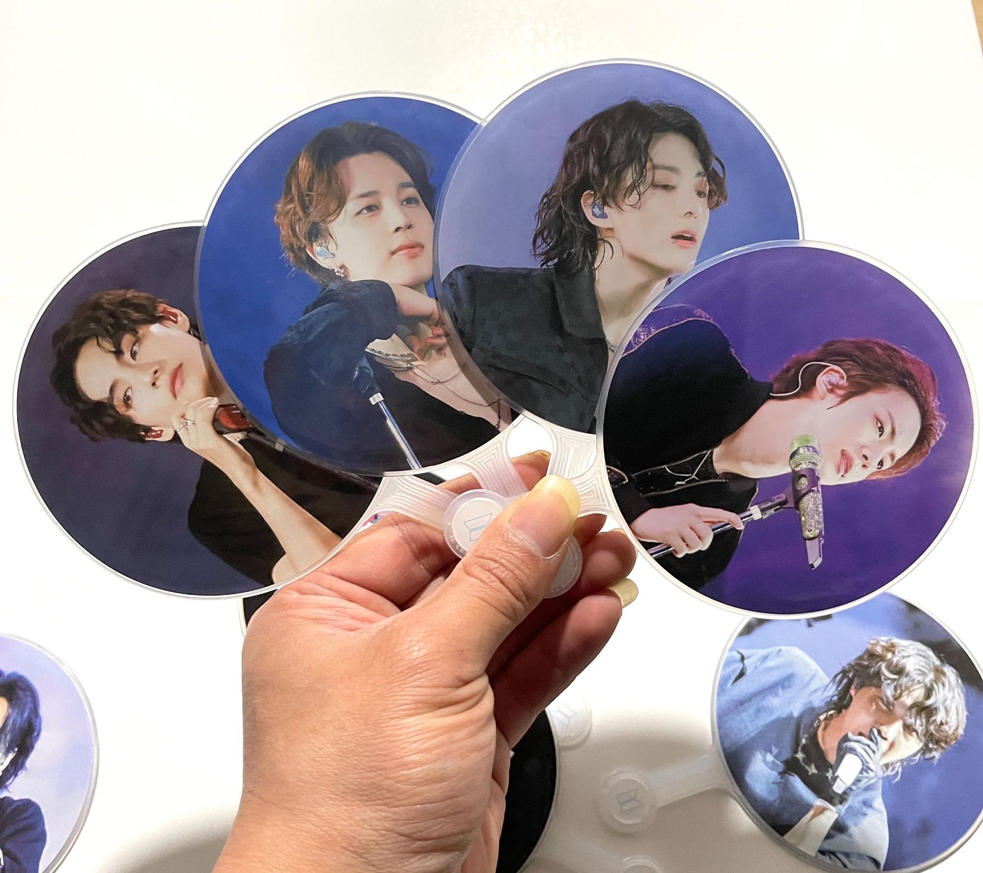 Benutzer definierte neue transparente Kpop Mini-Lüfter aus Kunststoff und Cute Hand Fan Doppelseite 10*14cm Mini-Lüfter Kunststoff-Kpop-Streikposten