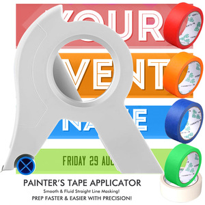Applicatore di Nastro Adesivo Facile da Usare, Adatto per Nastri Fino a 35 mm di Larghezza, Dispenser di Nastro Bianco per Bordi, Battiscopa, Telai di Porte, Pittura - Product Image 1