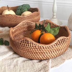 Hand-Woven Kitchen Supplies Rattan Storage <b>Basket</b> Dried Fruit Snacks Candy <b>Bread</b> Storage <b>Basket</b> from Vietnam - Product Image 2