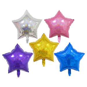 Globo de <span class=keywords><strong>estrella</strong></span> láser de 18 pulgadas para decoración de fiesta de feliz cumpleaños boda San Valenin decoración de fiesta Globos de helio al por mayor - Product Image 1