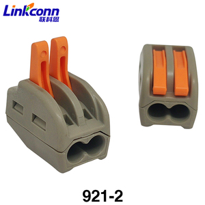 การเชื่อมต่อโดยไม่ต้องใช้เครื่องมือสายไฟ2ขาขั้วต่อสายไฟแบบเร็วอุปกรณ์เสริมประเภทคันโยกง่าย921-2 P cUL จดทะเบียน - Product Image 4