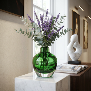 Jarrón de Vidrio Artesanal de Estilo Nórdico, Jarrón de Vidrio Pequeño y Redondeado para Regalos de Boda y Eventos en el Hogar - Product Image 3