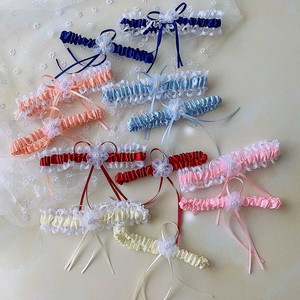 SLBRIDAL Jarretière de mariée sexy en dentelle, ornée de fleurs, de cristaux, de strass et de perles, pour femme/jeune femme/jeune mariée - Product Image 6