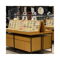 Vitrine en bois robuste et étanche avec éclairage LED personnalisé pour la vente au détail de lunettes de soleil, bijoux, téléphones, optiques, mobilier de magasin