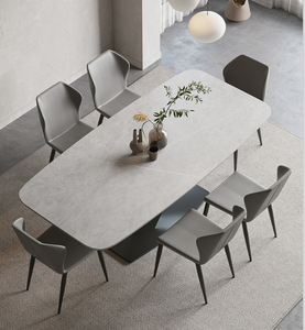 Ghế Dài Bàn Gỗ Đá Phiến Thiết Kế Hiện Đại Bộ Đồ Nội Thất Phòng Ăn Bằng Kim Loại Mesa - Product Image 5