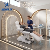 Fauteuil de massage électrique de luxe moderne MOOLIN pour soins esthétiques, table de massage réglable à 3 moteurs, lit de beauté personnalisable pour salon