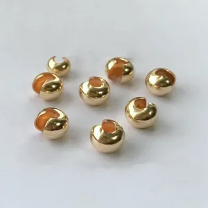 Wholesale 14K real Gold Filled open crimping end bead positioning crimp covers